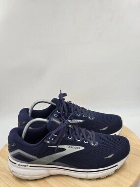 Womens Brooks Ghost 15 Navy Blue Athletic Running Sneakers Shoes Size 10 Wide